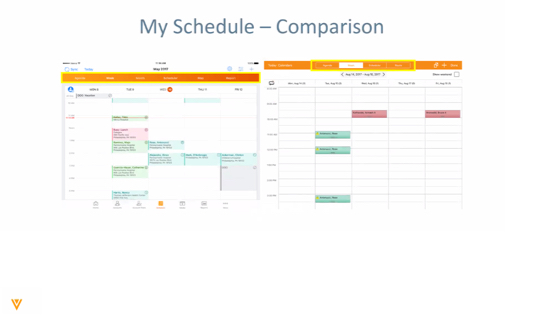 My Schedule - Comparison